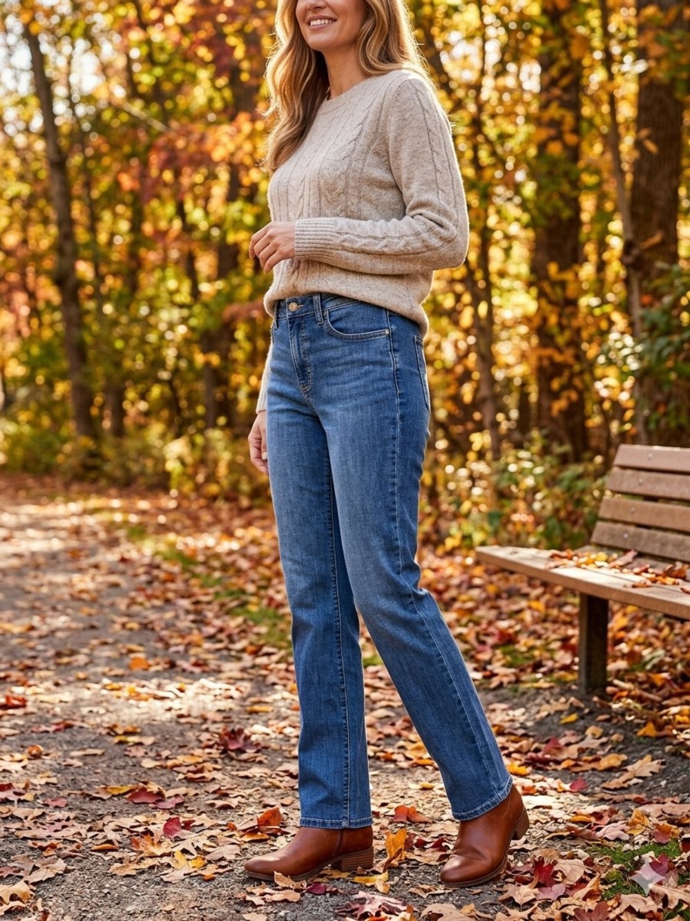 NYDJ Women's Straight-Leg Jeans in Medium Blue Wash